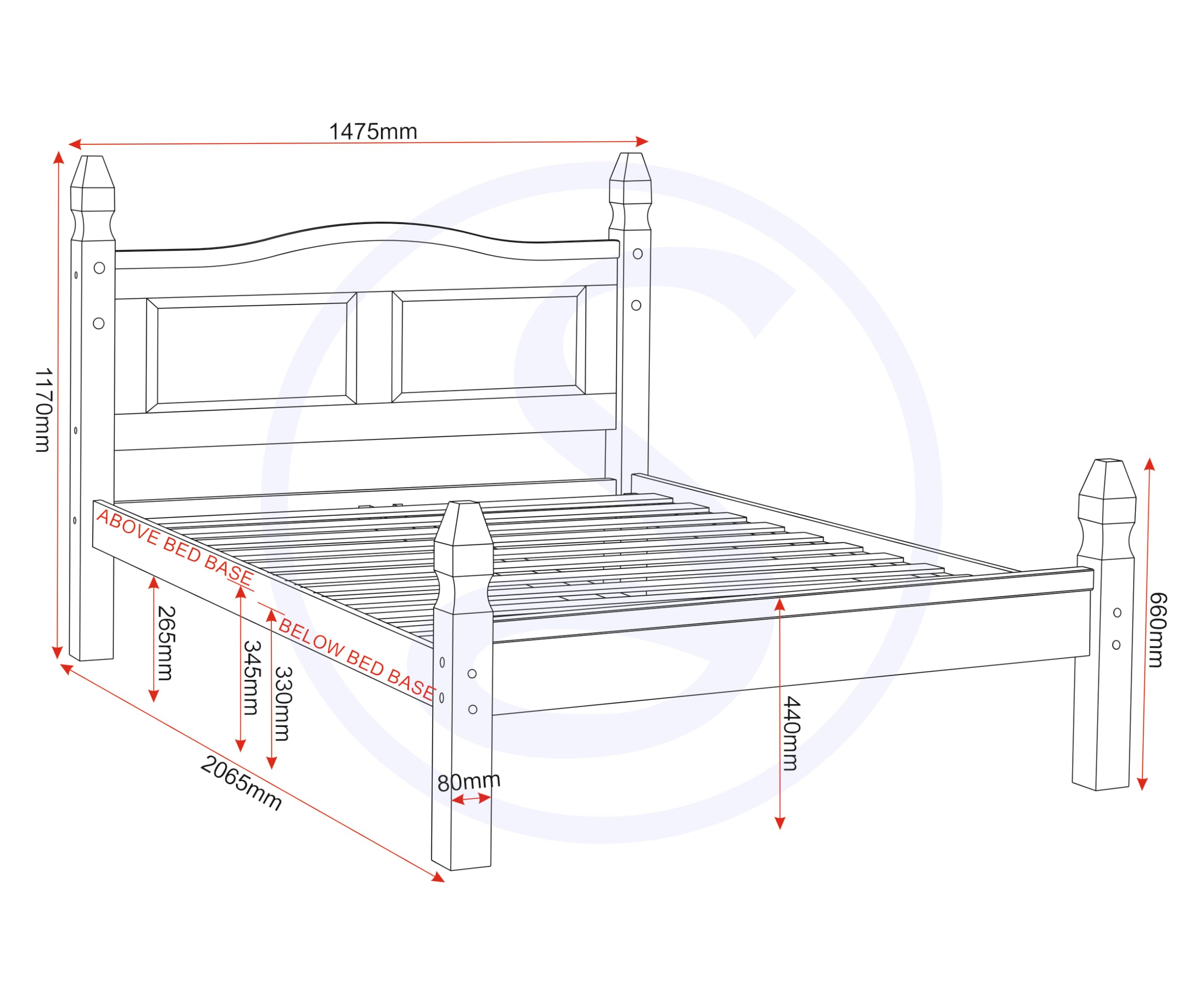 Seconique Corona Bed High Foot End, 200-203-009-P