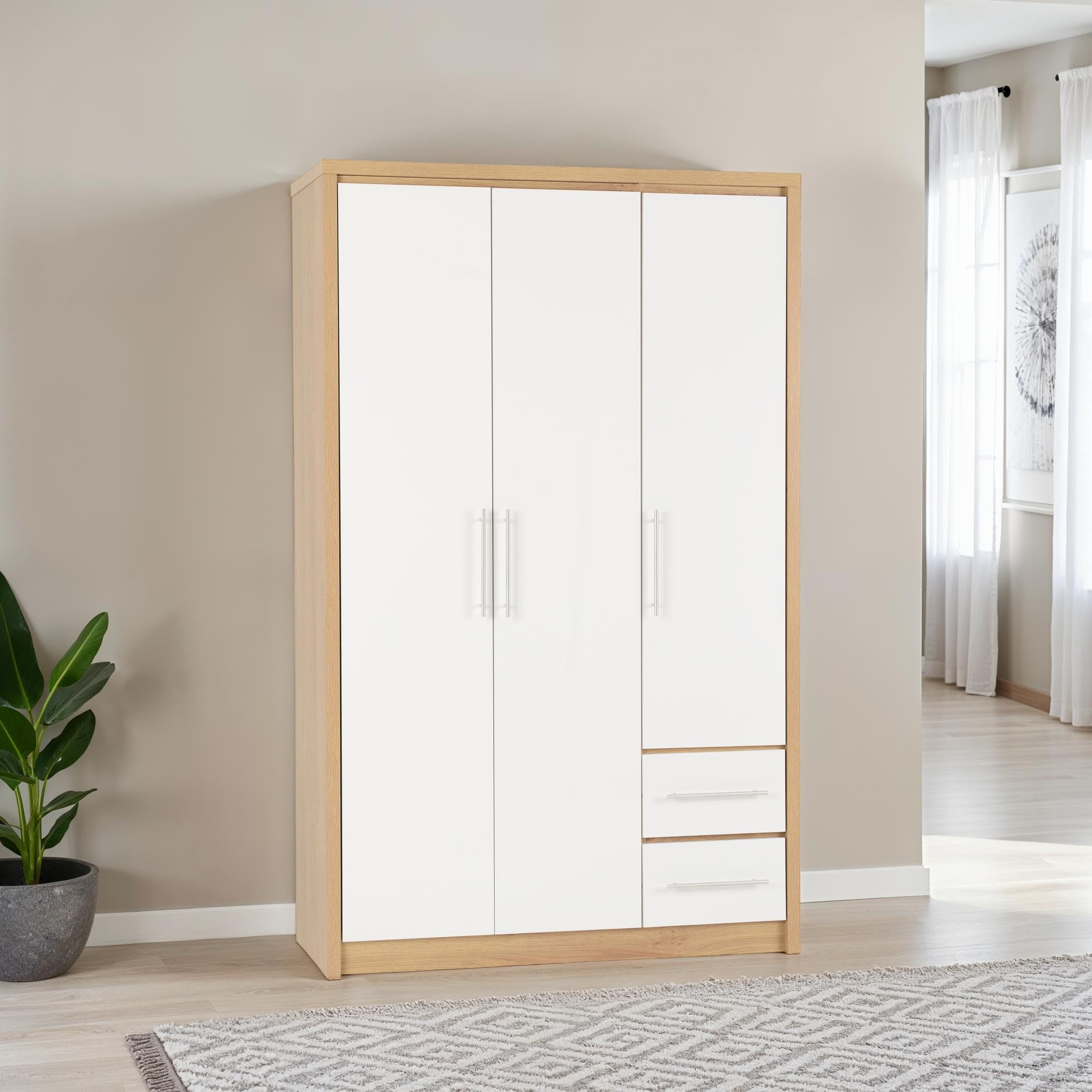 Seconique Seville 2 Door 1 Drawer Wardrobe