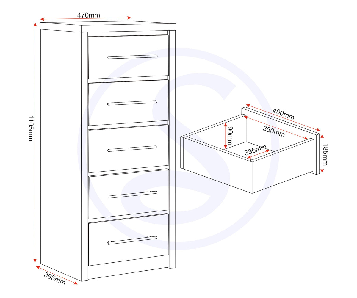 Seconique Seville 3 Drawer Chest