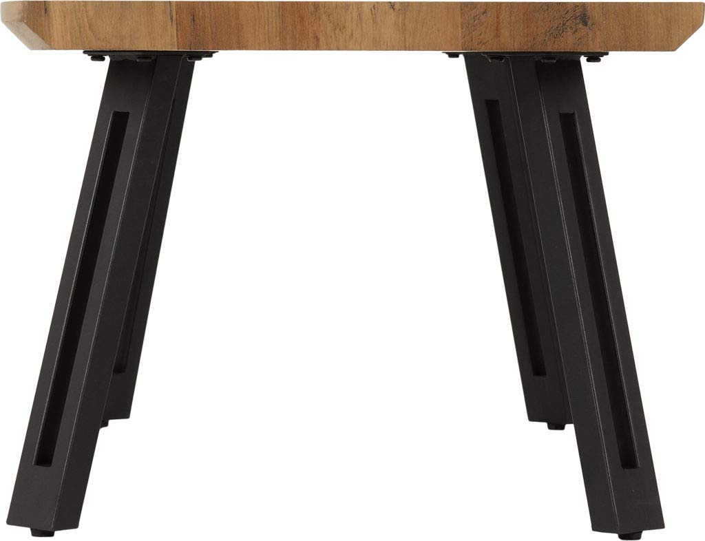 AT T Quebec Wave Edge Coffee Table Living Room Medium Oak Effect/Black