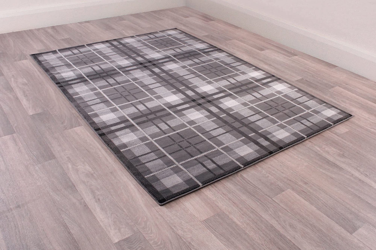 Highland Tartan Rug for Living Room Bedroom Check Quality Rug