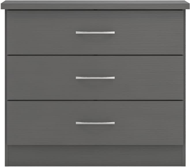 Kelsey Stores Nevada Chest Of Drawers 3 Drawer Storage Cabinet Chest With Metal Handles