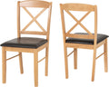 Seconique Mason Chair (Box of 2) in Oak Varnish/Brown Faux Leather