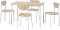 Seconique Riley Large Dining Set with 4 Dining Chairs in White/Light Oak Effect Veneer