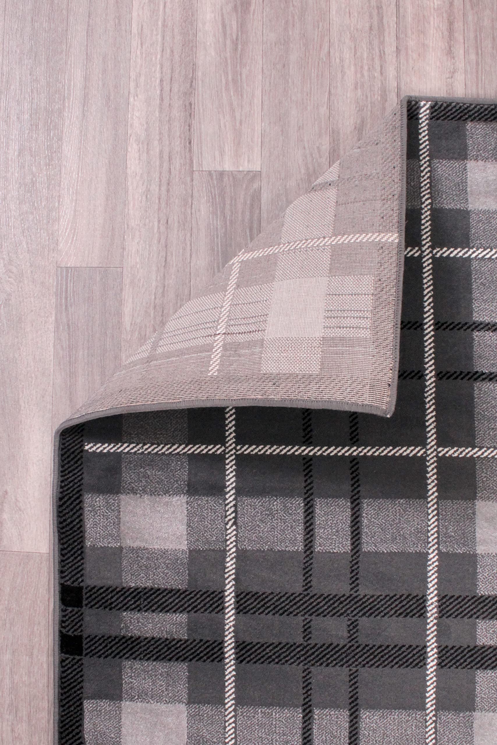 Highland Tartan Rug for Living Room Bedroom Check Quality Rug