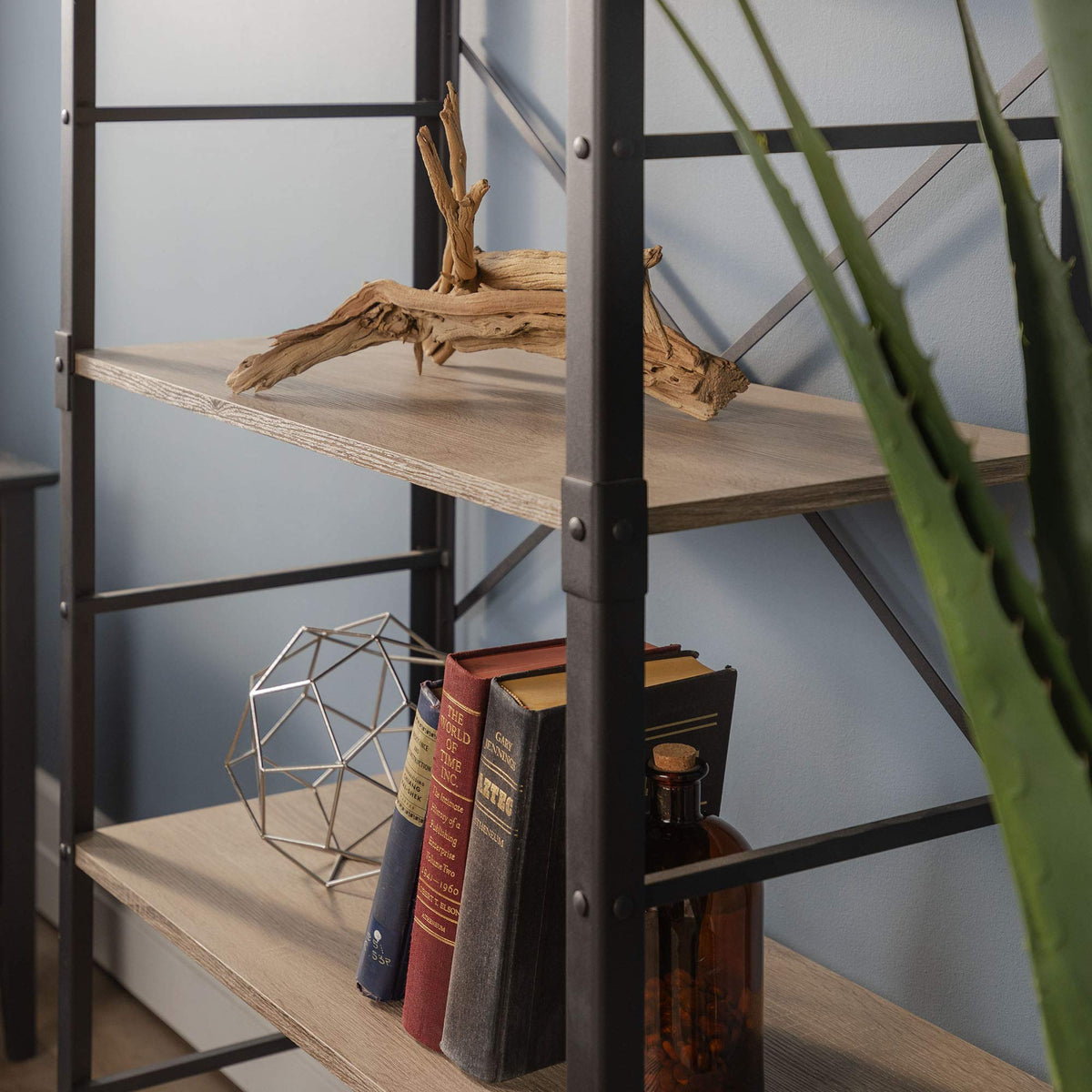 WE Furniture Industrial Bookshelf