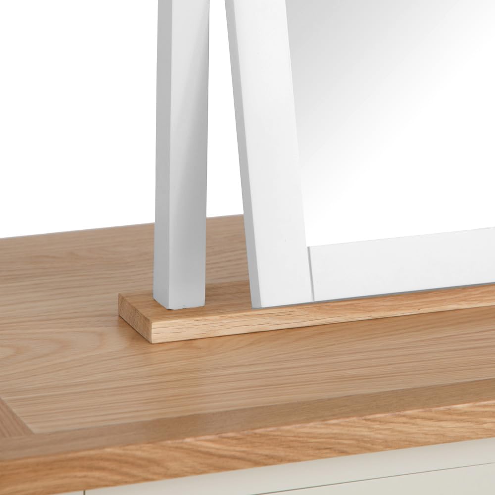 The Furniture Outlet Salisbury White Painted Oak Dressing Table, Stool & Dressing Mirror