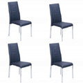 IOWA FAUX LEATHER GRAY LOUNGE CHAIR (PACK OF 4 PCS) (Black)
