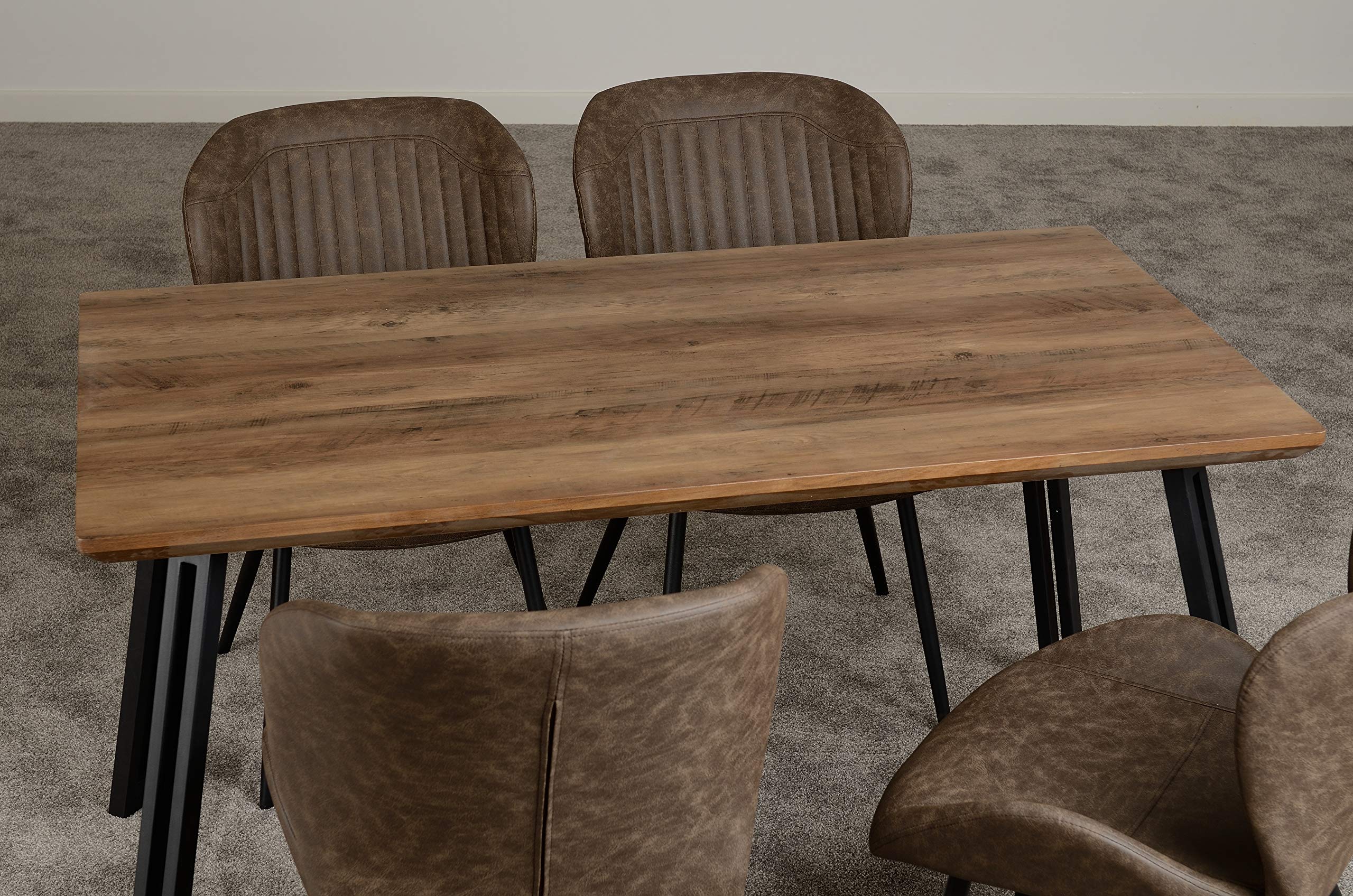 Seconique Quebec Straight Edge Dining Table in Medium Oak Effect
