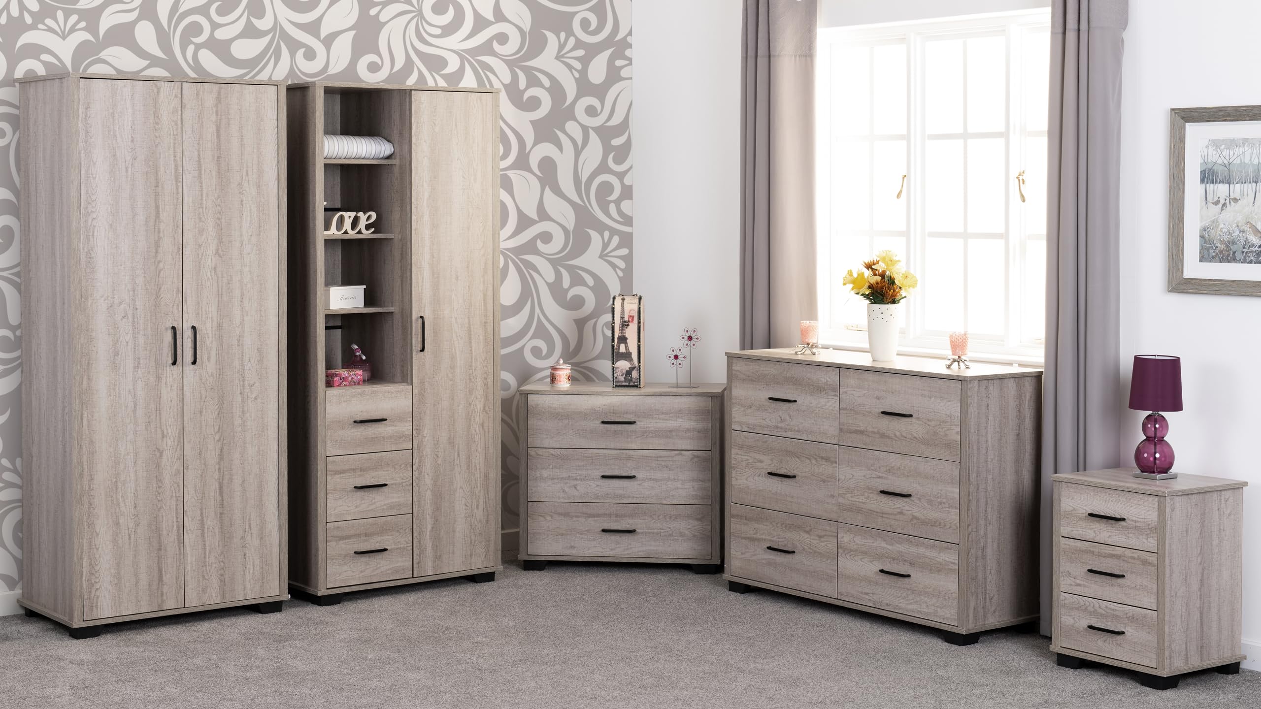 Seconique Oliver 2 Door Wardrobe in Light Oak Effect