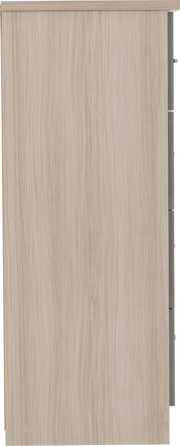 A T Seconique Nevada 5 Drawer Hanging Rail Low Wardrobe in Grey Gloss/Light Oak Effect Veneer