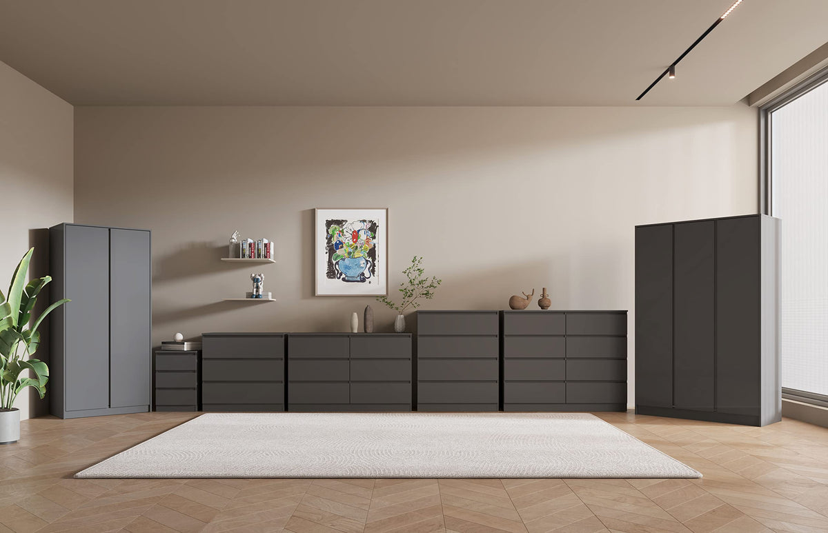 Seconique Malvern 3 Door Wardrobe in Grey