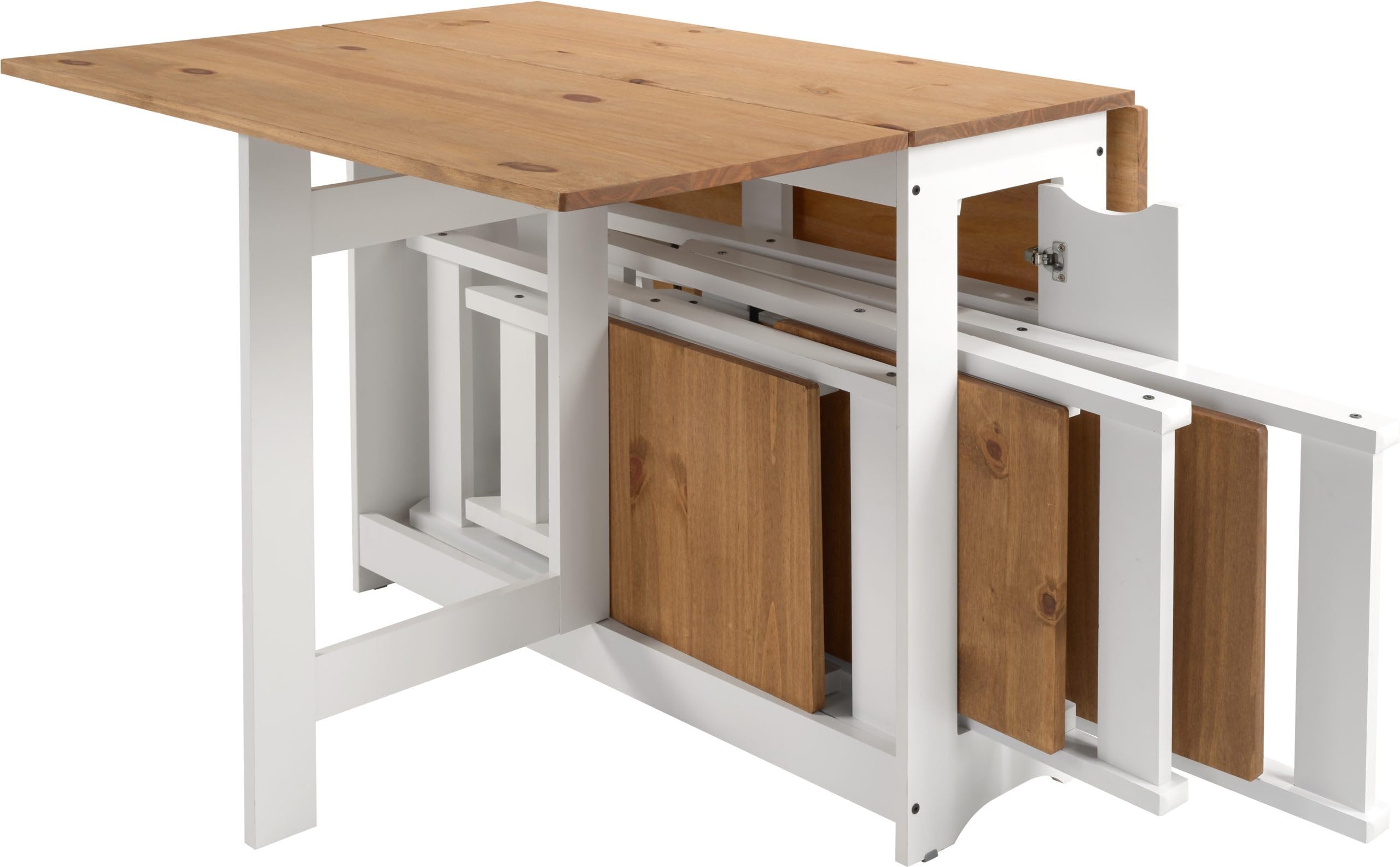 Furniture 321 Santos Butterfly Folding Dining Set Distressed Waxed Pine