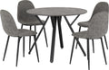 Seconique Athens Round Dining Set with 4 Chairs in Concrete Effect