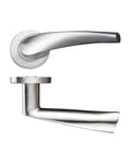 ZCS2140SS Curved Lever On Rose Satin Stainless Steel From The Door Handle Store by Zoo Hardware