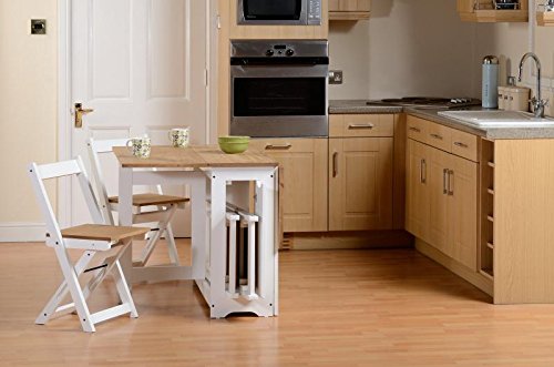 Greenheart Furniture (UK & Ireland) Butterfly dining set with 4 folding chairs (Pine & White Santos)