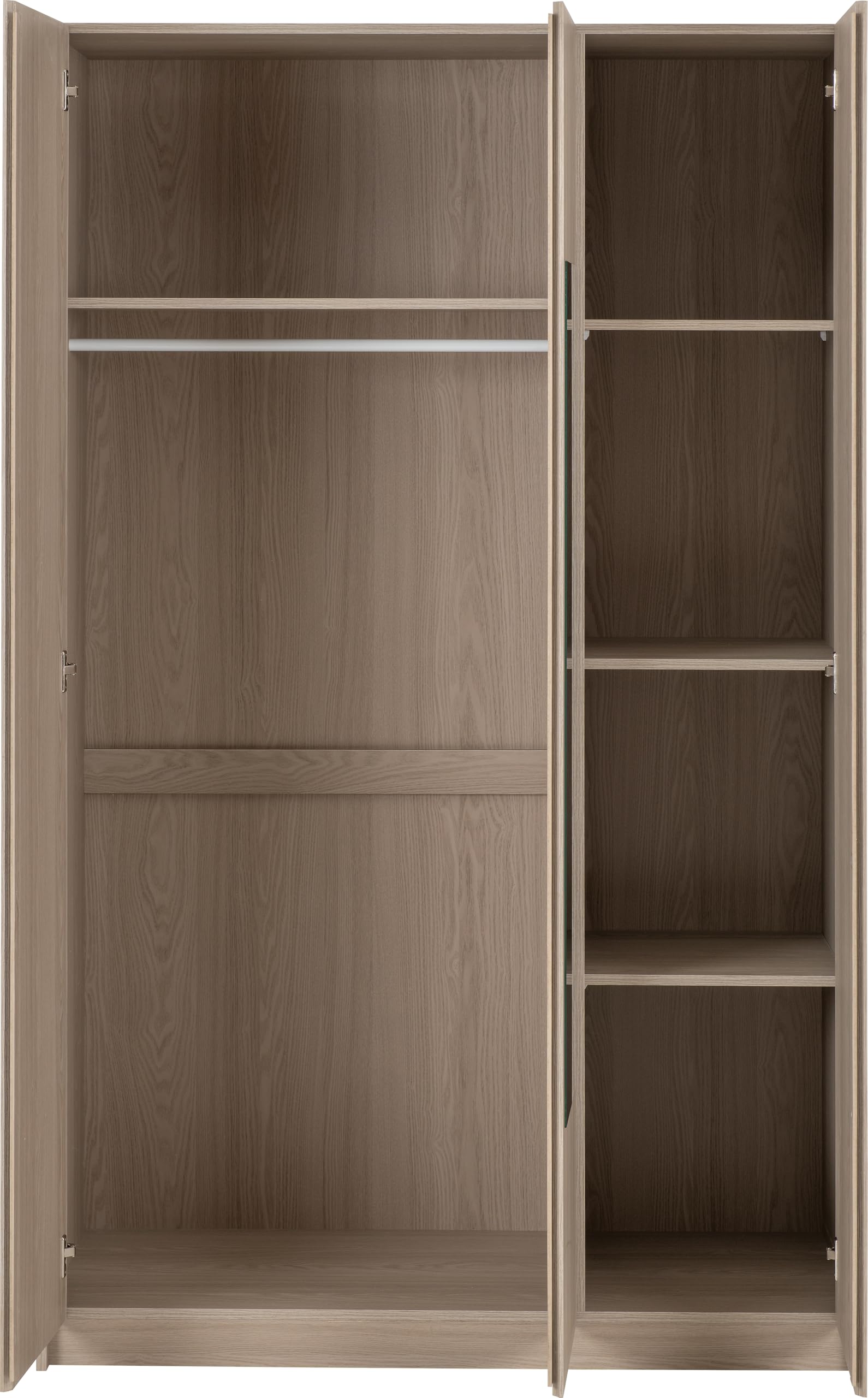 Seconique Paris 3 Door Mirrored Wardrobe in Smoked Ash Effect