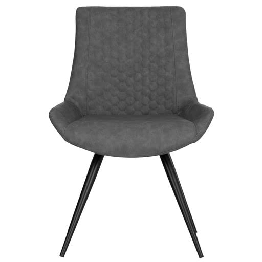 The Furniture Outlet Industrial Grey Honeycomb Pattern Dining Chair