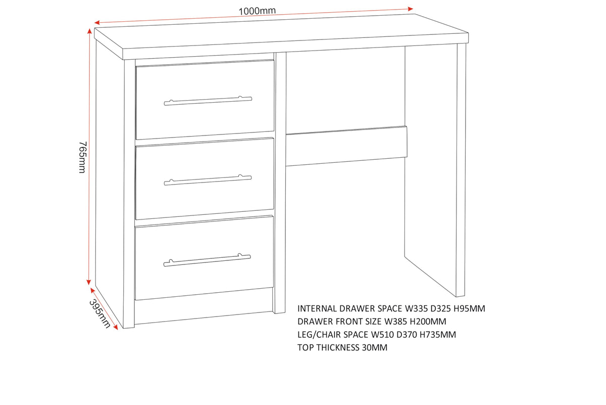 Seconique Seville Drawer Dressing Table Set