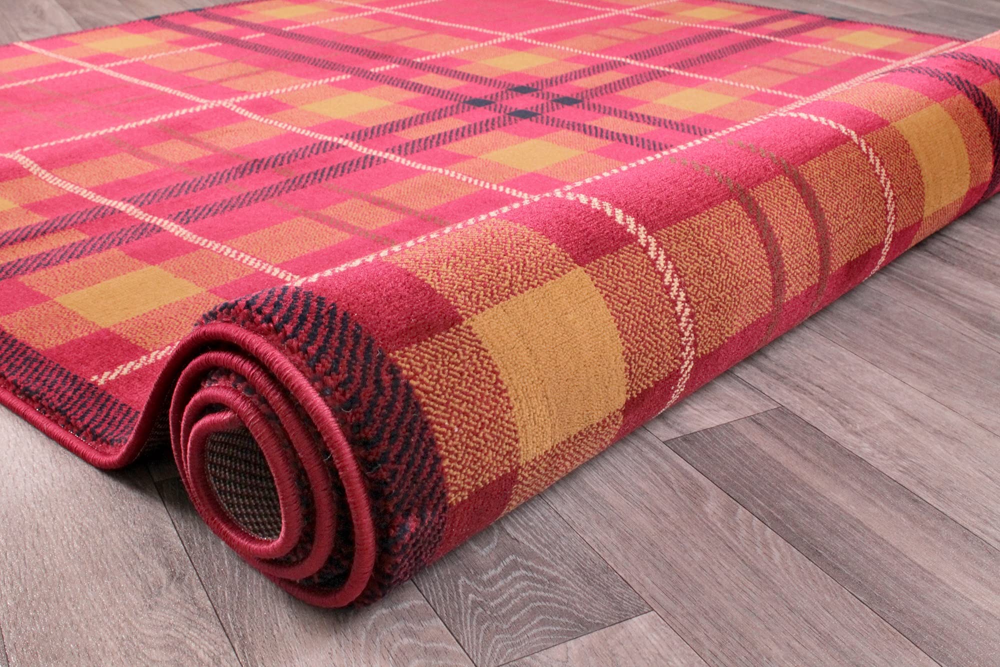 Highland Tartan Rug for Living Room Bedroom Check Quality Rug