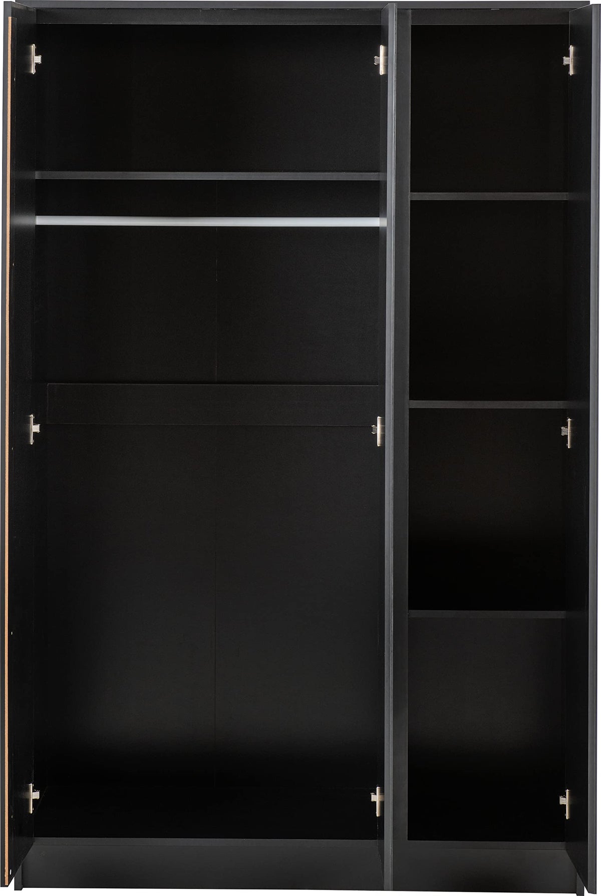 Seconique Malvern 3 Door Wardrobe in Black