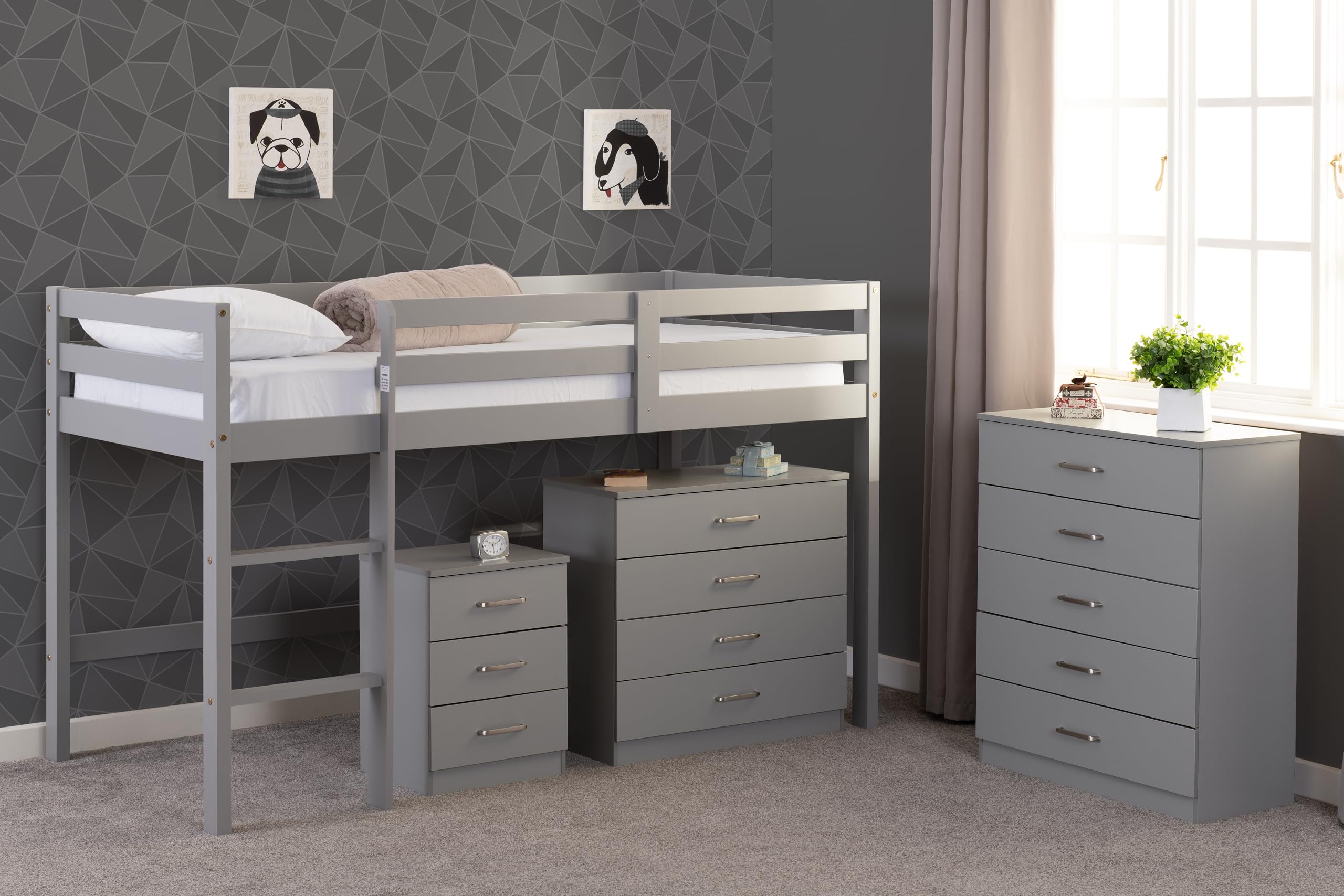 Seconique Panama Mid Sleeper, Wood, Antique Pine