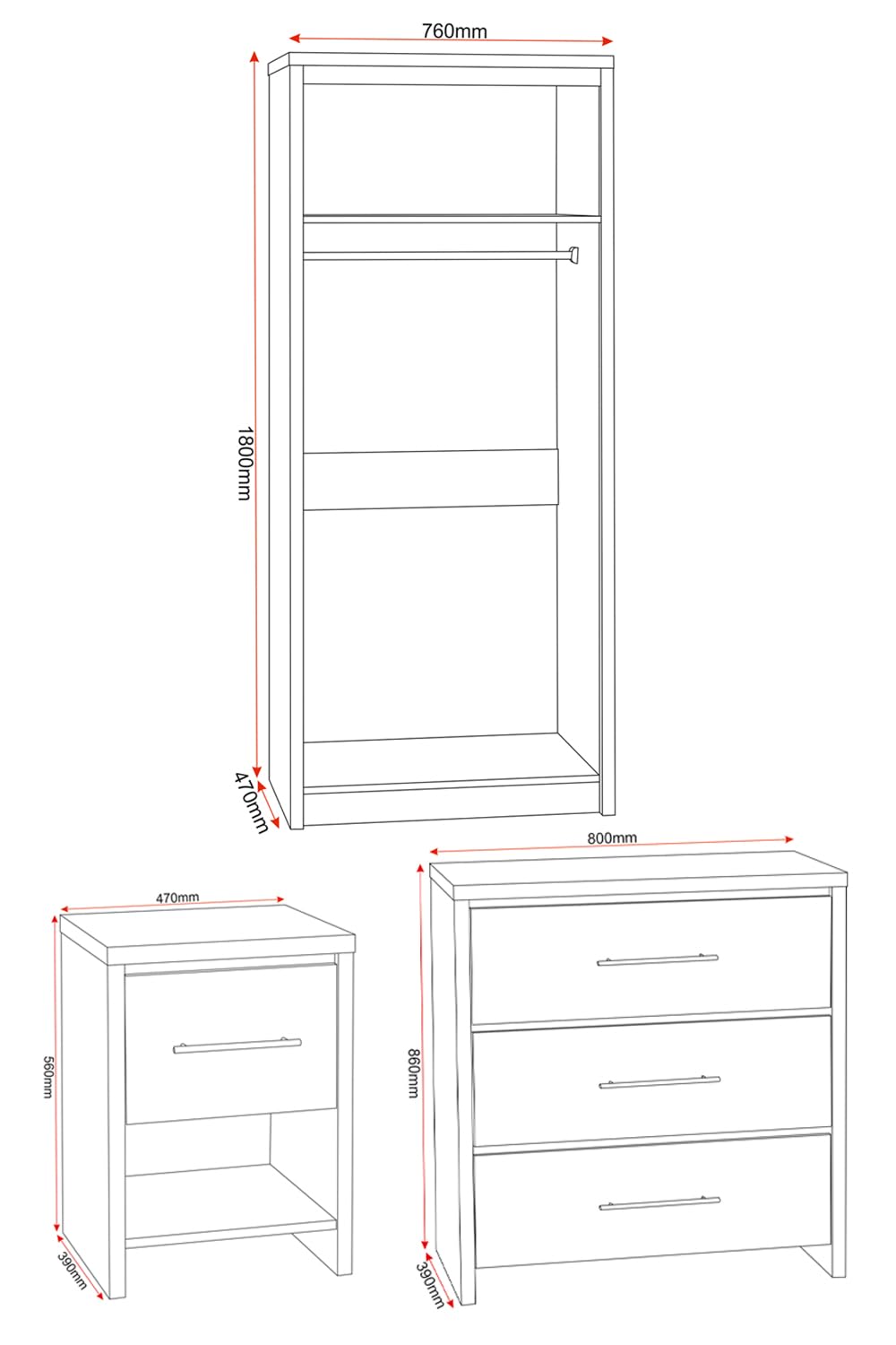 Seconique Seville Bedroom Set