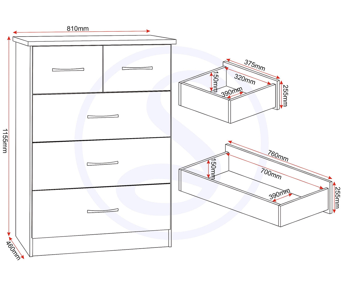 Nevada 3 Drawer Chest