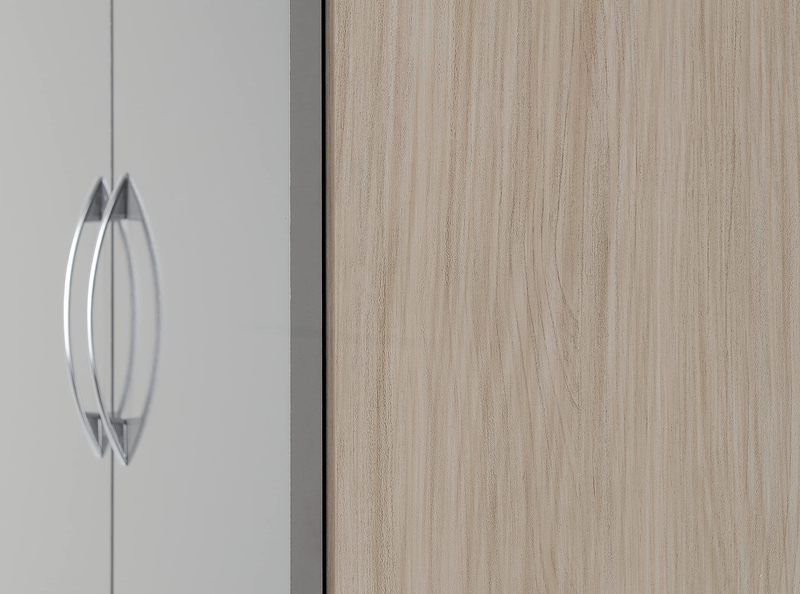 Seconique Nevada 2 Door 1 Drawer Wardrobe, Grey