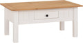 Seconique Coffee Table, Engineered Wood, White/Natural Wax, W 1000mm x D 600mm x H 440mm