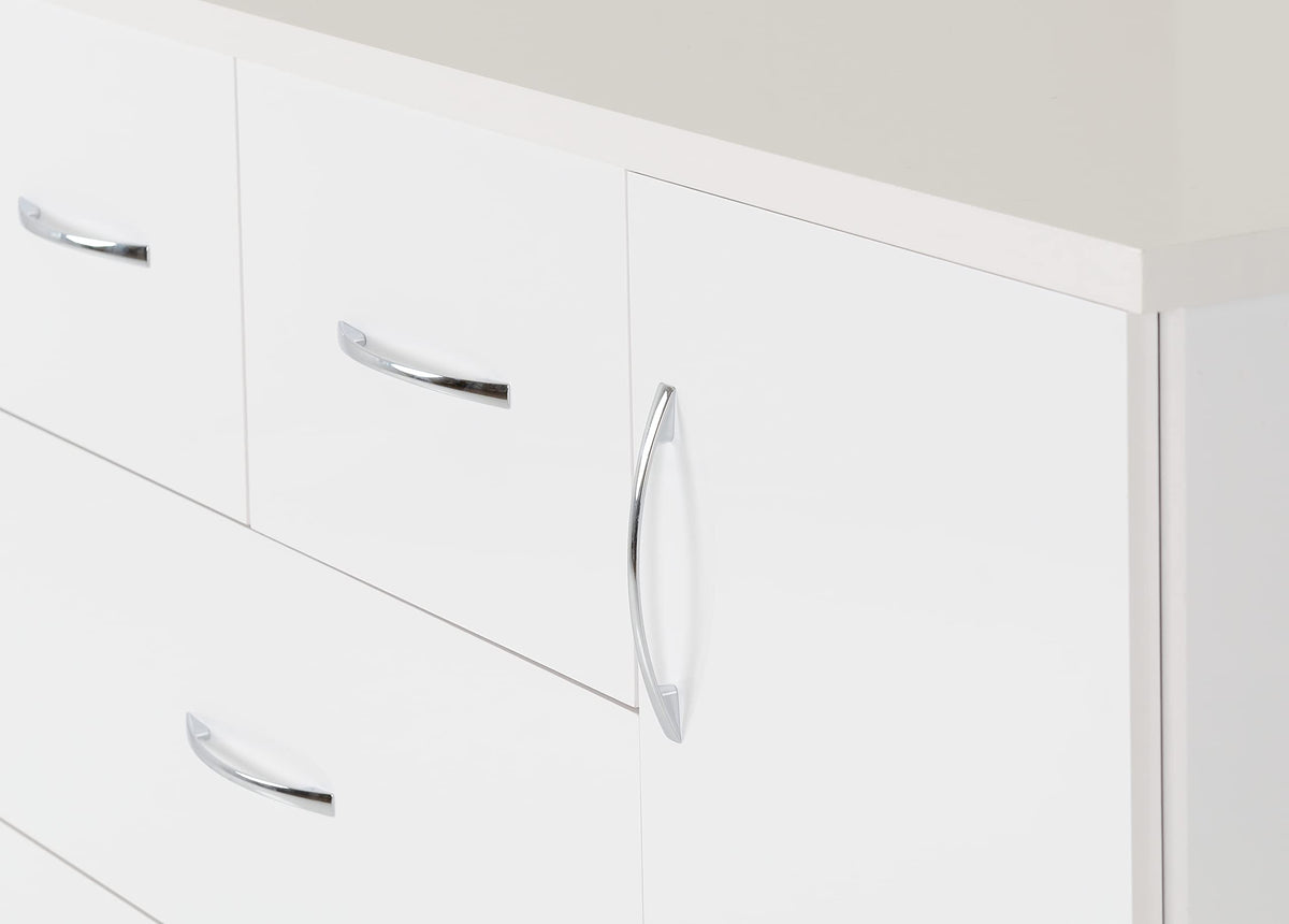 Seconique Nevada 5 Drawer Low Wardrobe, Engineered Wood