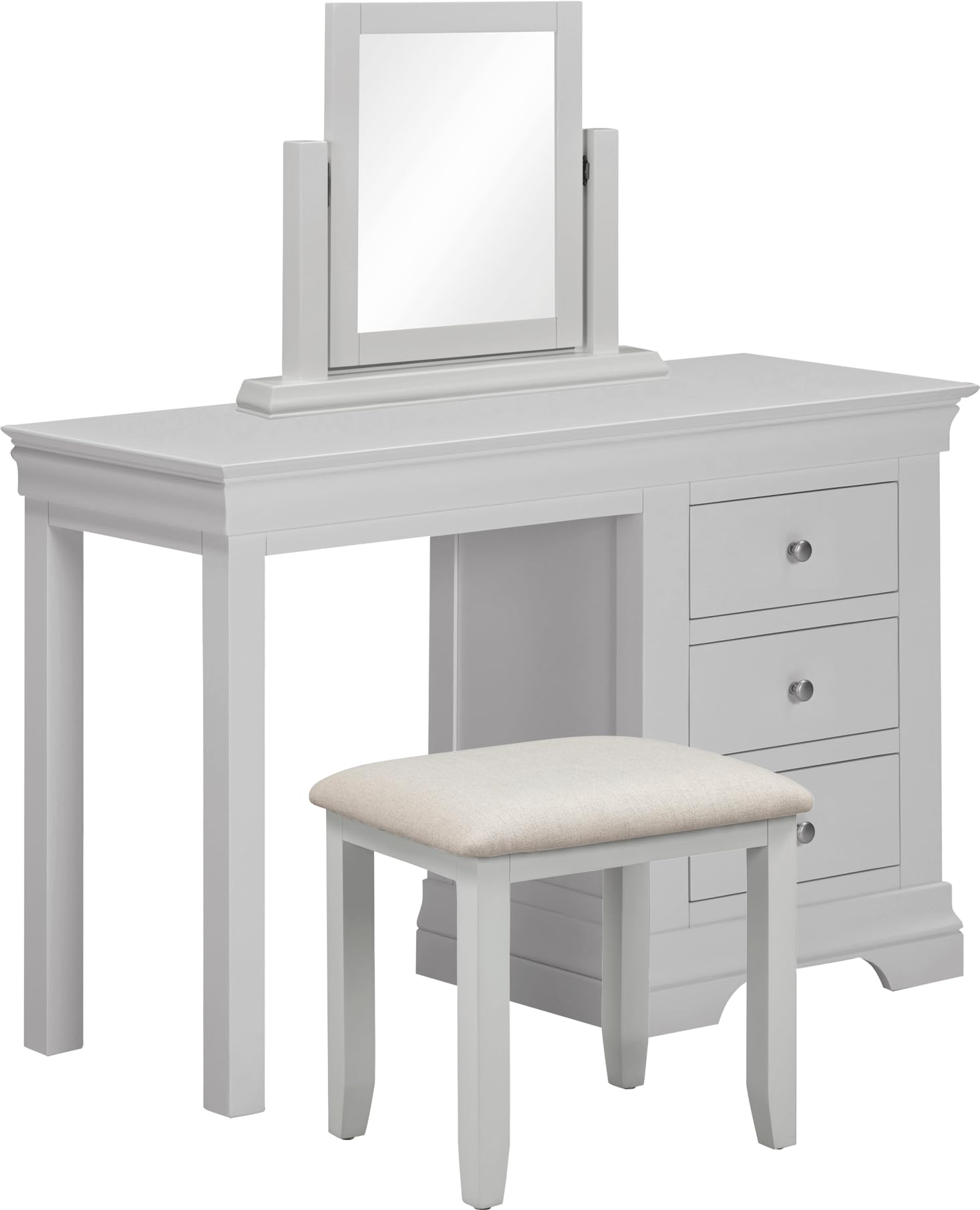 Furniture 321 Bordeaux 3 Drawer Dressing Table, 115x44.5x76cm, French-Inspired Traditional Style, Fully Assembled