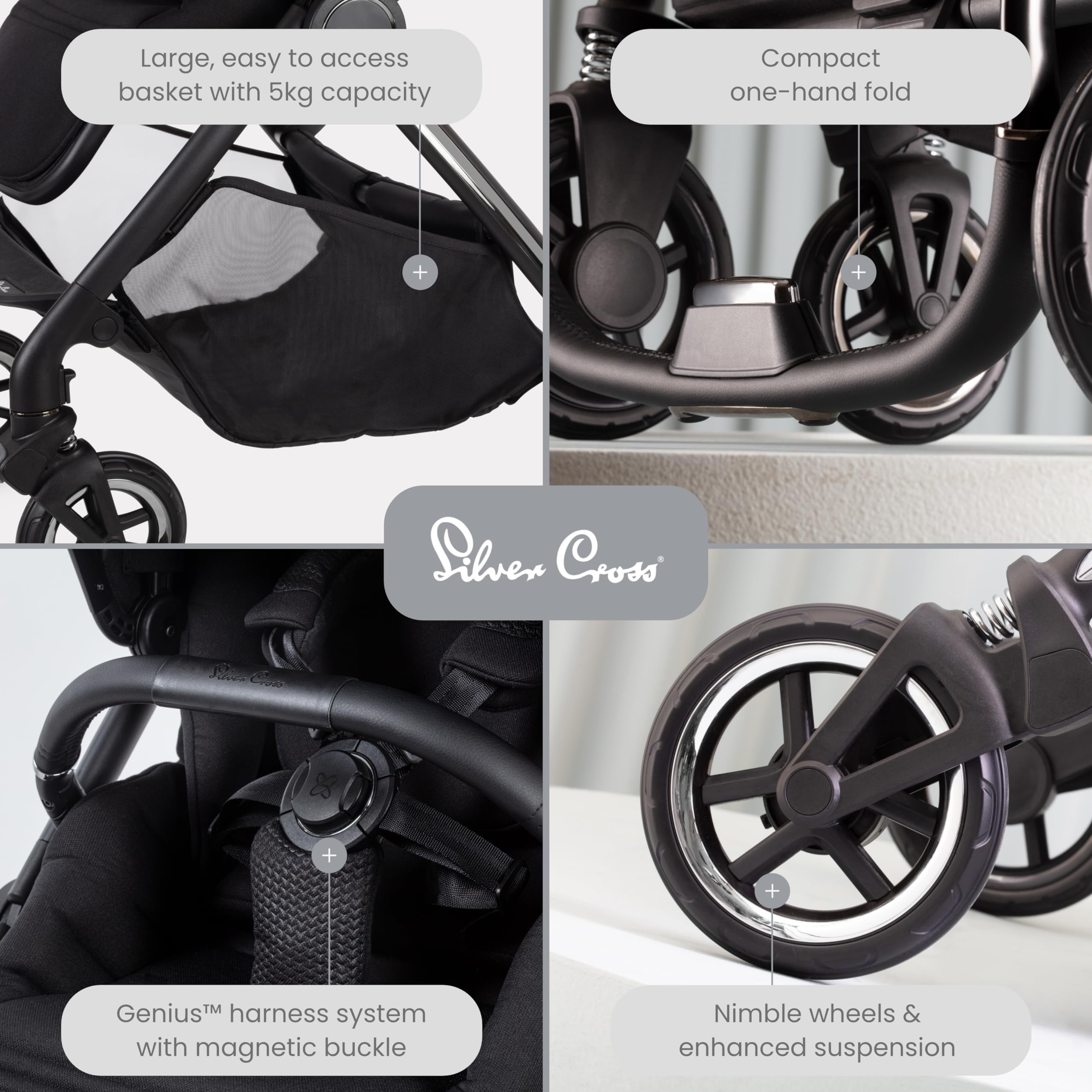 Silver Cross | Dune Pushchair | Travel Stroller | Foldable & Lightweight Stroller