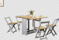 Furniture 321 Country Elegant Drop Leaf Butterfly Dining Table Set with 4 Stowaway Foldaway Chairs Space Saving Dining Set(PINE & GREY)