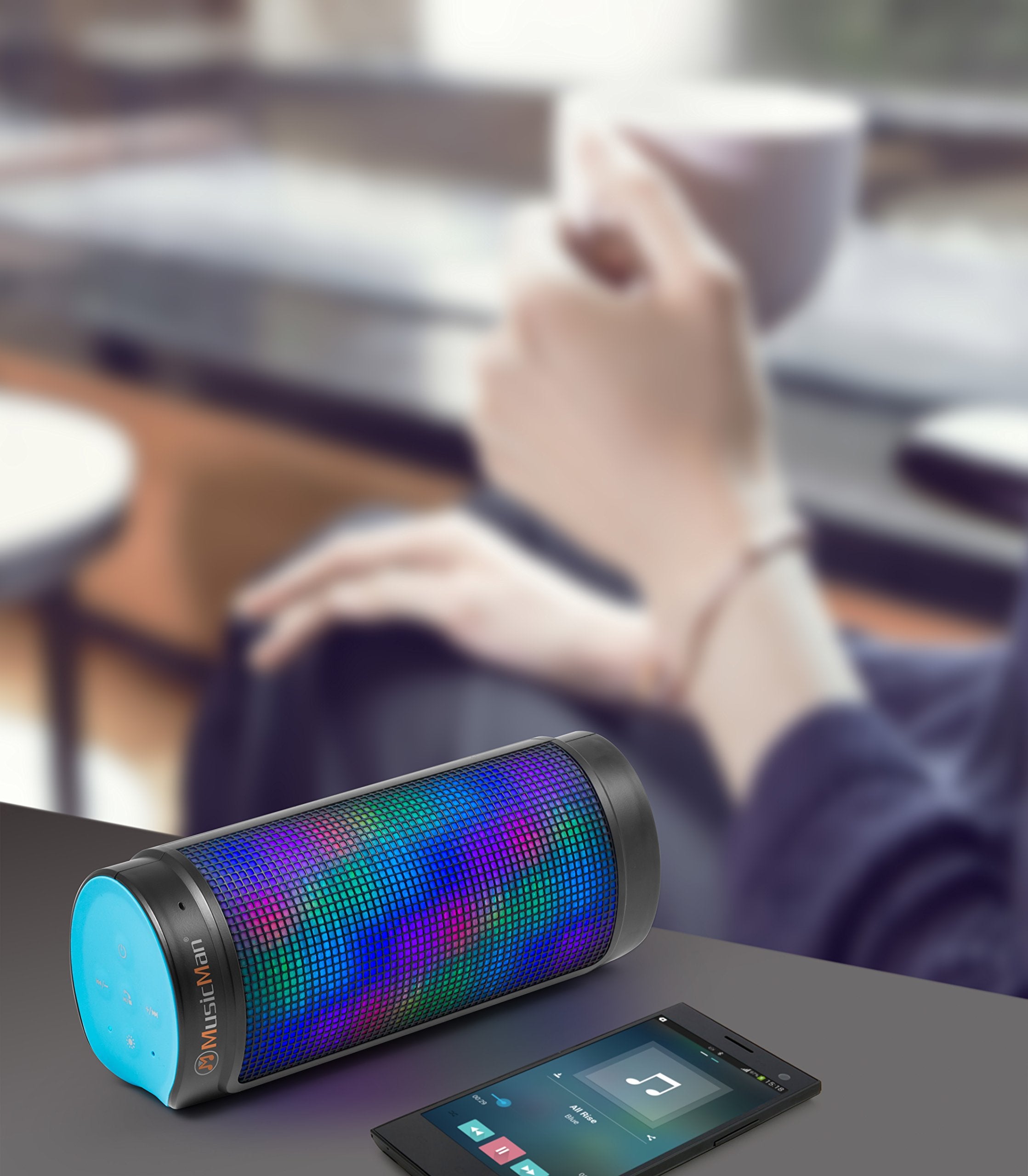 MusicMan Bluetooth LED Light Soundstation BT-X26 Bluetooth Speaker Black