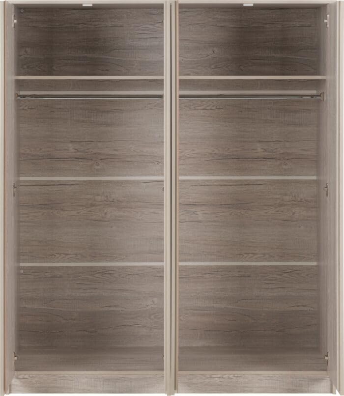 Furniture 321 Malvern 4 Door Wardrobe Large Bedroom Storage Cupboard with Hanging Rail & Shelves Modern Wardrobe