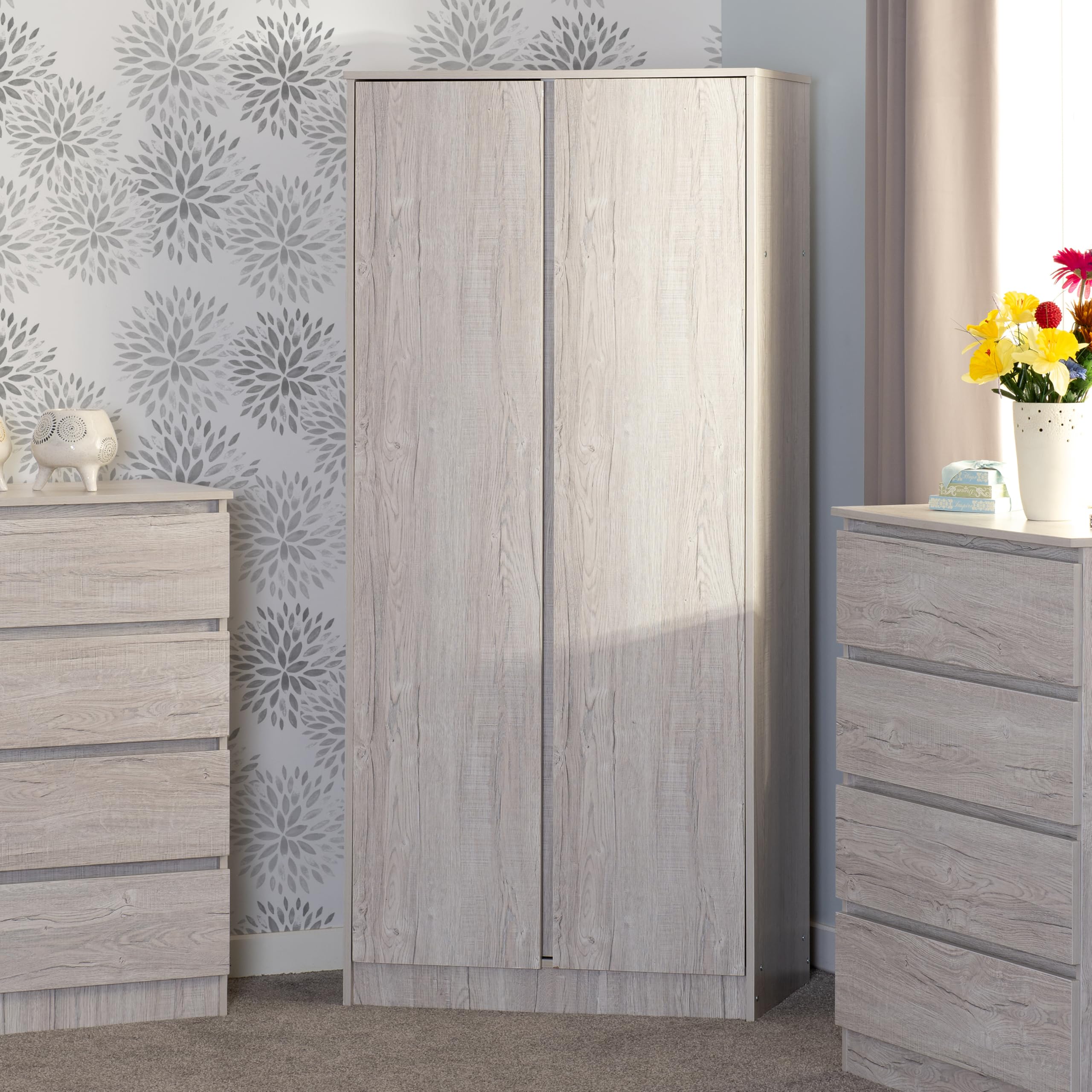 Seconique Malvern 2 Door Wardrobe in Urban Snow