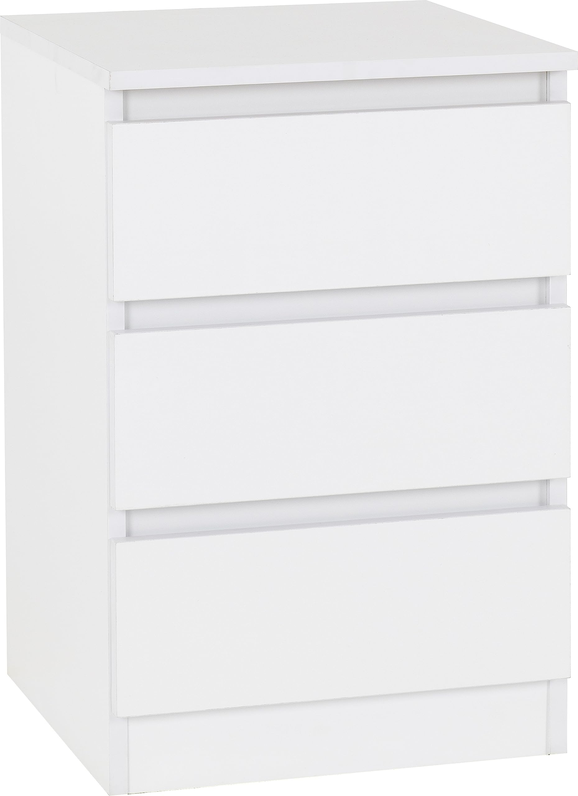 Seconique Malvern 3 Drawer Bedside in White