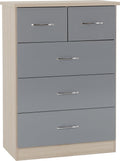 Kelsey Stores Nevada 3 Plus 2 Chest Of Drawers 5 Drawer Chest With Metal Handles
