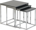 Xpress Delivery Charisma Nest of Tables in Grey Gloss and Chrome