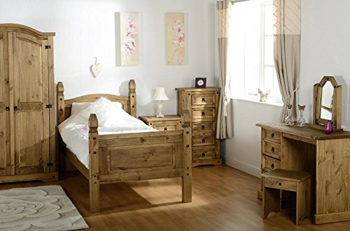 sec Corona 5 Drawer Narrow Chest in Distressed Waxed Pine