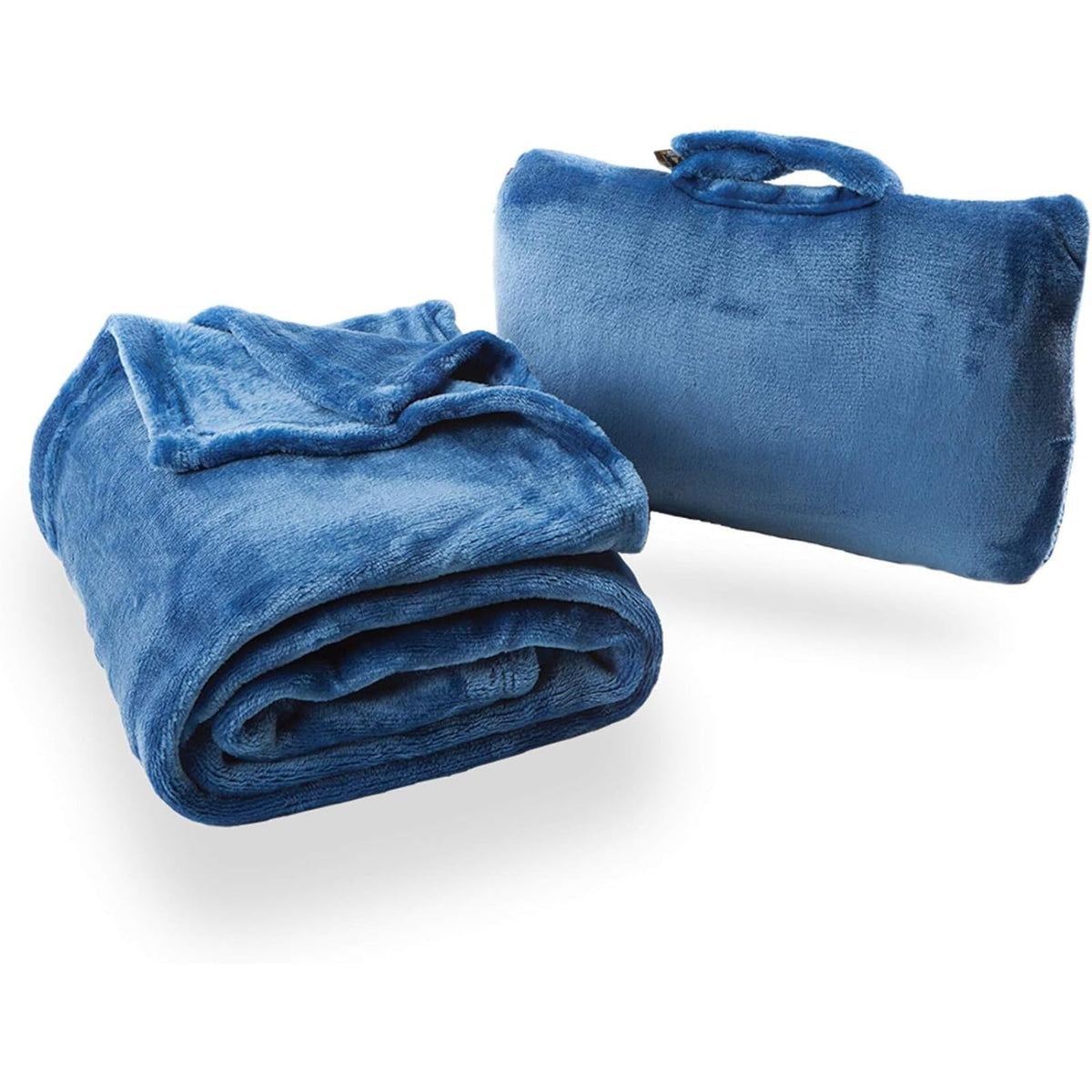 Cabeau Fold ‘n Go Travel and Throw Blanket Plus Compact Case - for Home and Travel - Doubles as Lumbar Pillow and Neck Support Pillow - French Microfiber Comfort