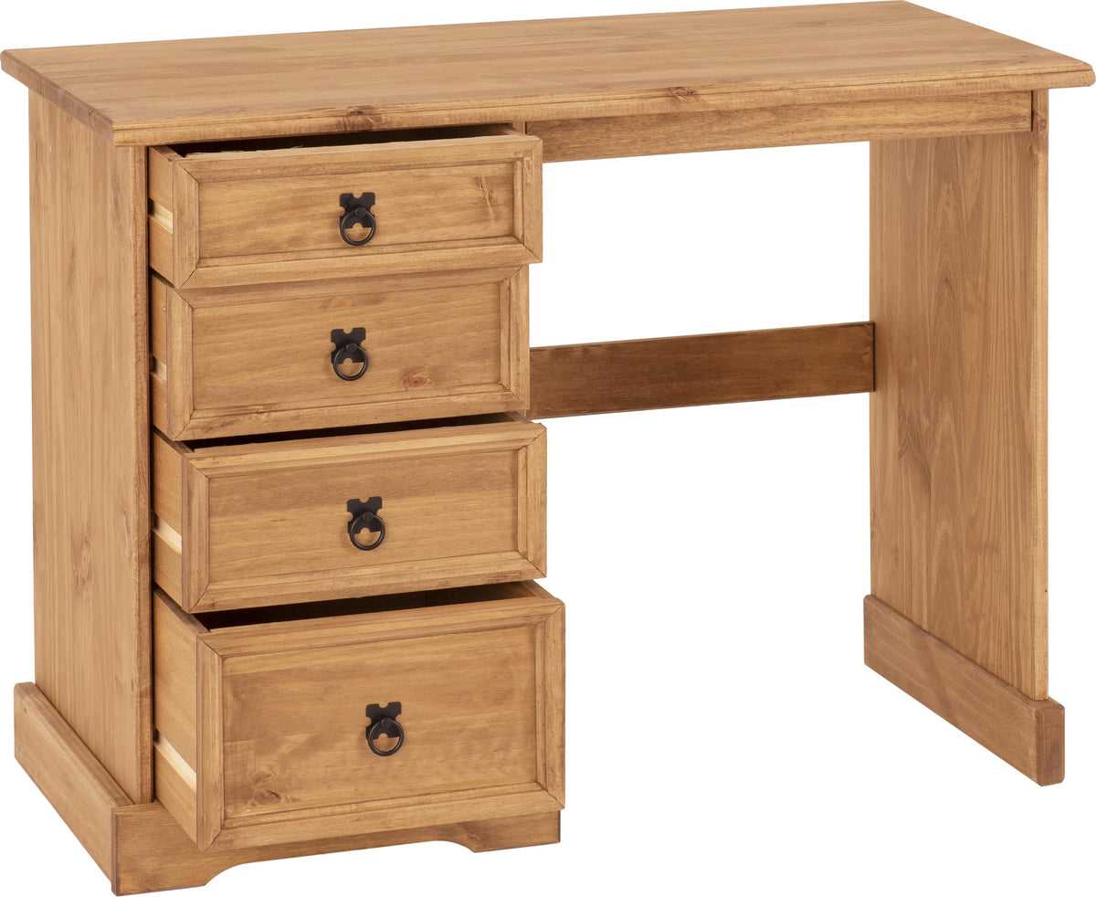 Seconique Corona 3-Drawer Dressing Table, Wood, Grey/Distressed Waxed Pine