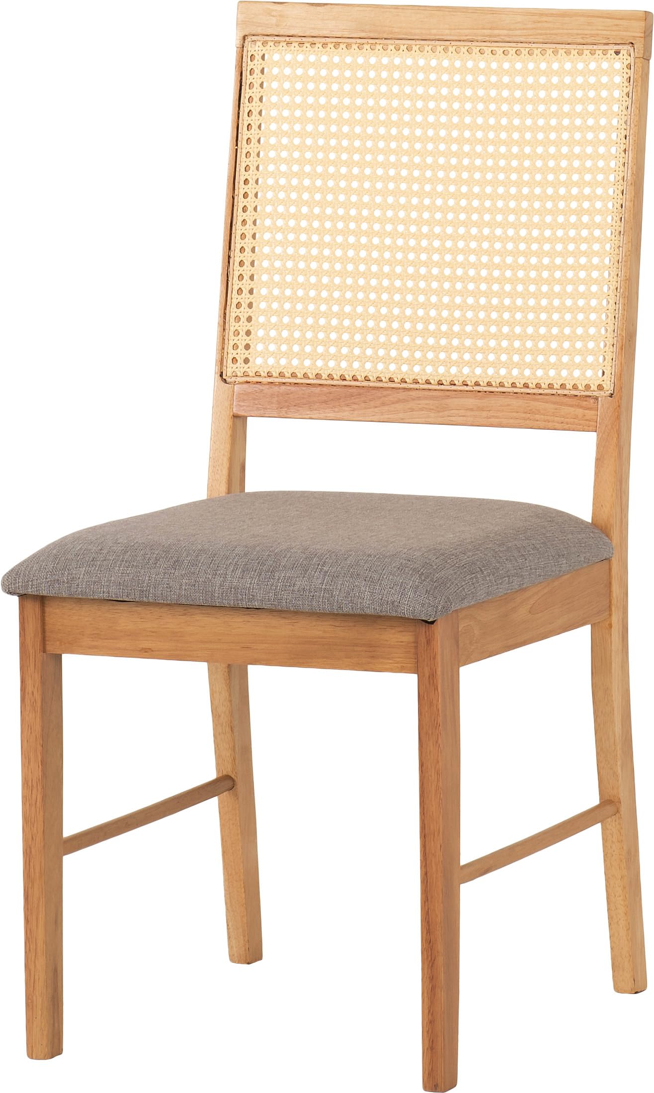 Seconique Box of 2 Ellis Chairs in Oak Effect/Grey Fabric