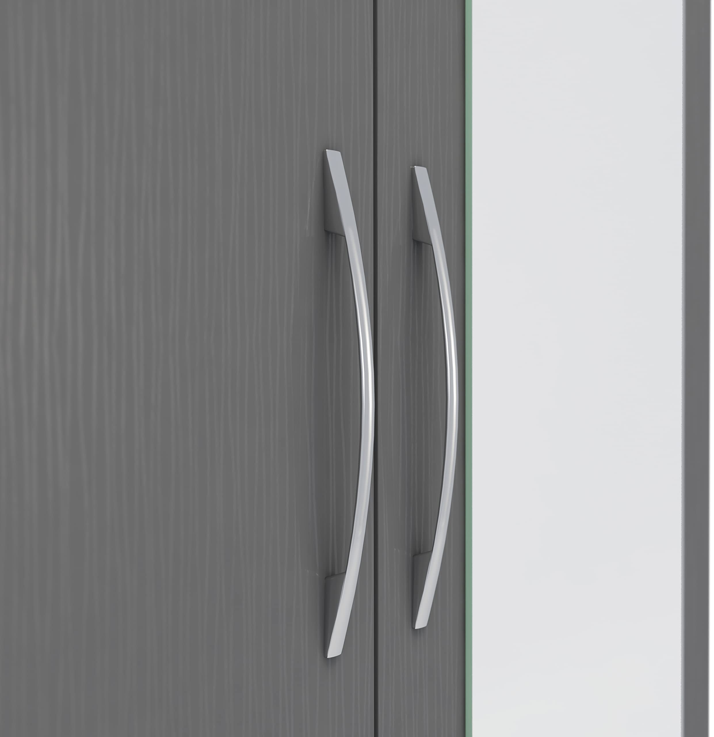 Seconique Nevada Mirrored 1/2 Door 1 Drawer Wardrobe