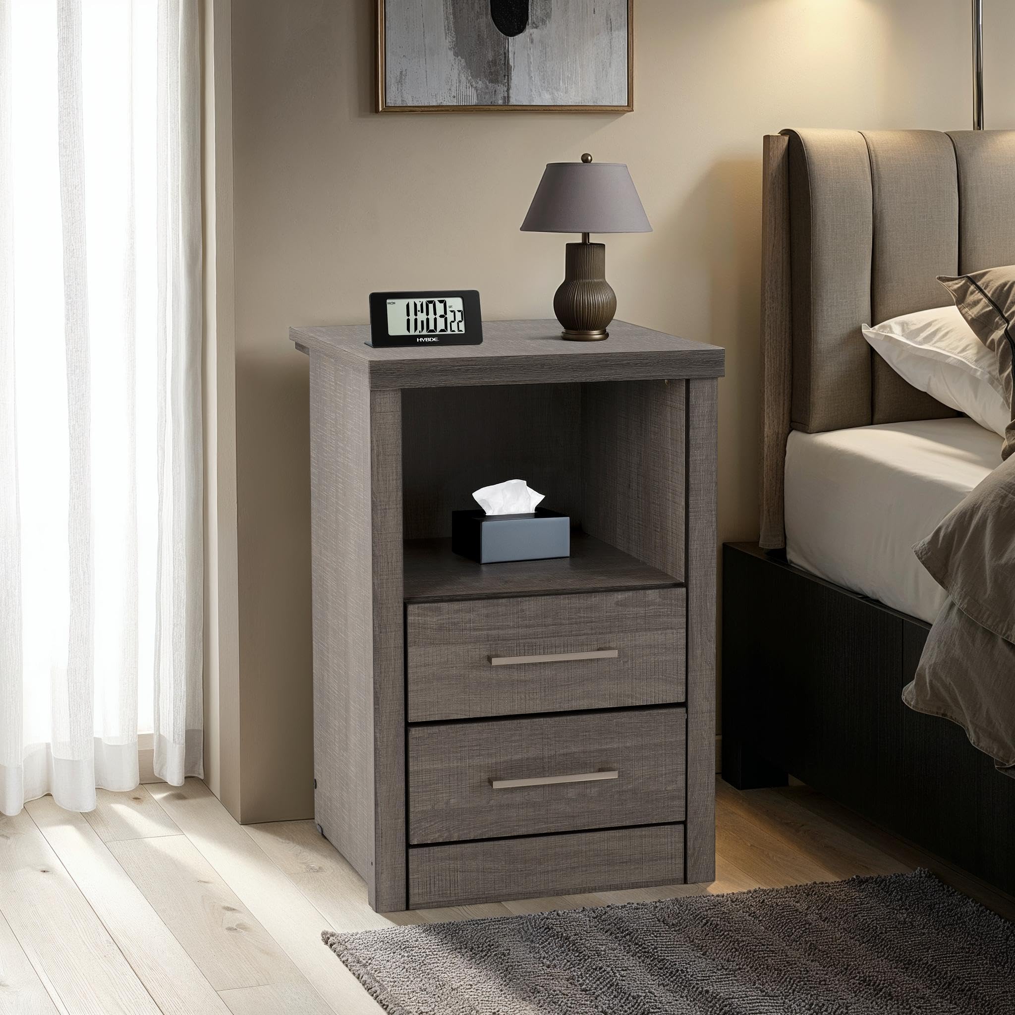 Seconique Lisbon 2 Drawer 1 Shelf Bedside Cabinet