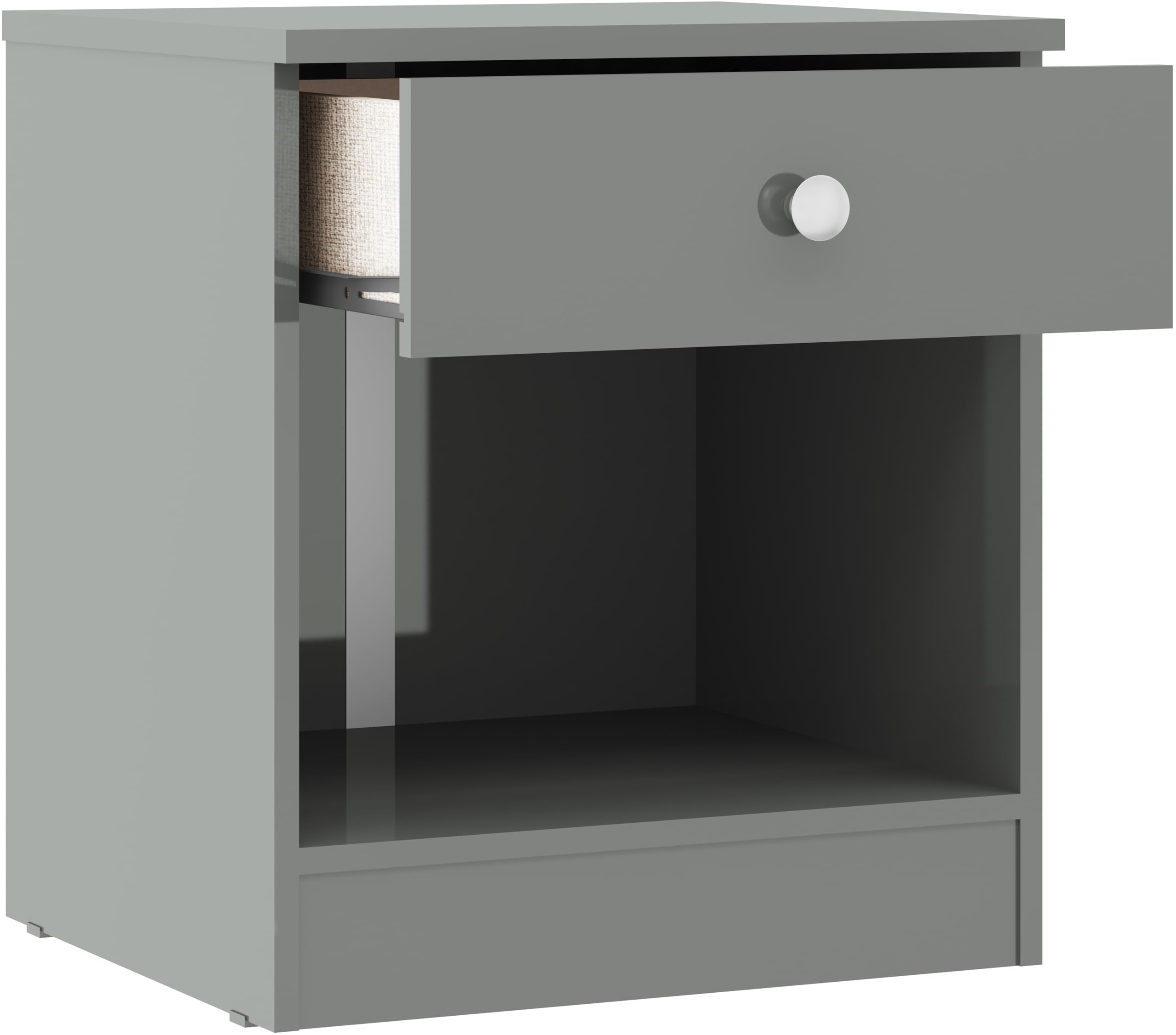 Seconique Denver Bedside in Grey Gloss