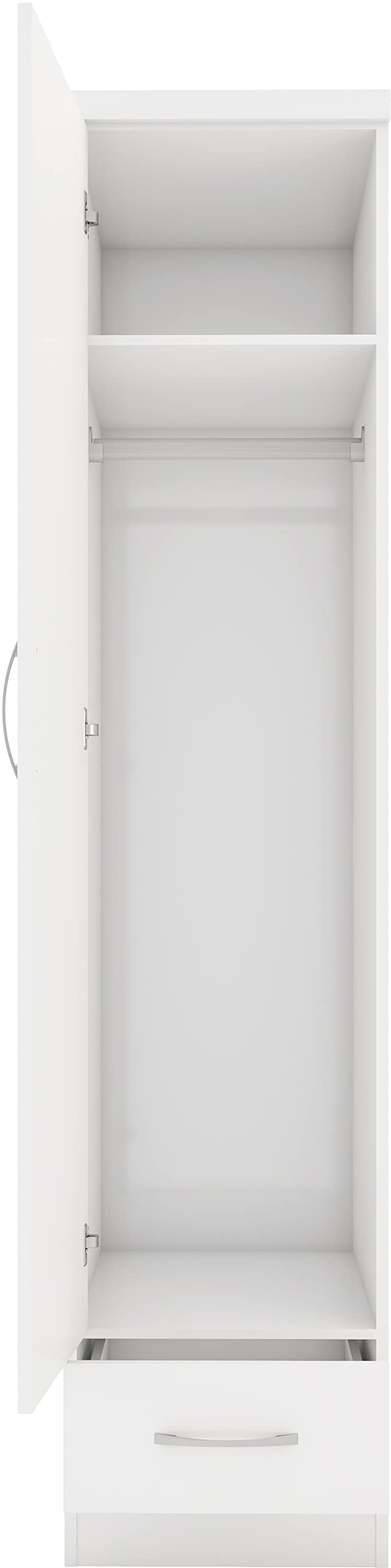 Seconique Nevada Mirrored 1/2 Door 1 Drawer Wardrobe