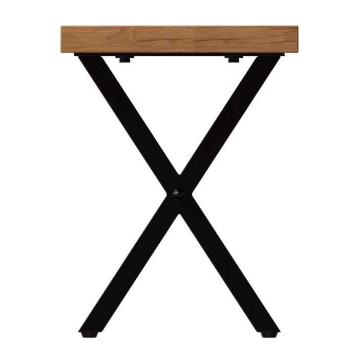 Isambard Dining Table, Wood, Metal, Oak, 1.3 m