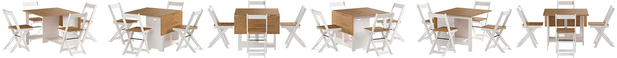 Furniture 321 Santos Butterfly Folding Dining Set Distressed Waxed Pine